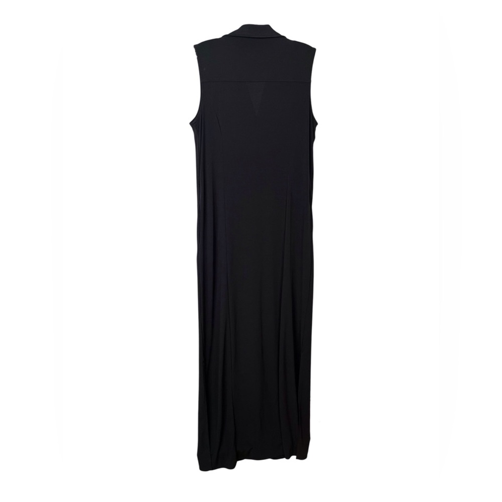 New York Company Stretch Black Jersey Shirt Dress Minimalist Capsule Neutral Med - Picture 3 of 7